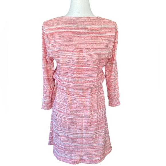 Anthropologie Saturday Sunday Red Poppy Pink Spacedye Chemise Knit Dress M - Picture 3 of 11